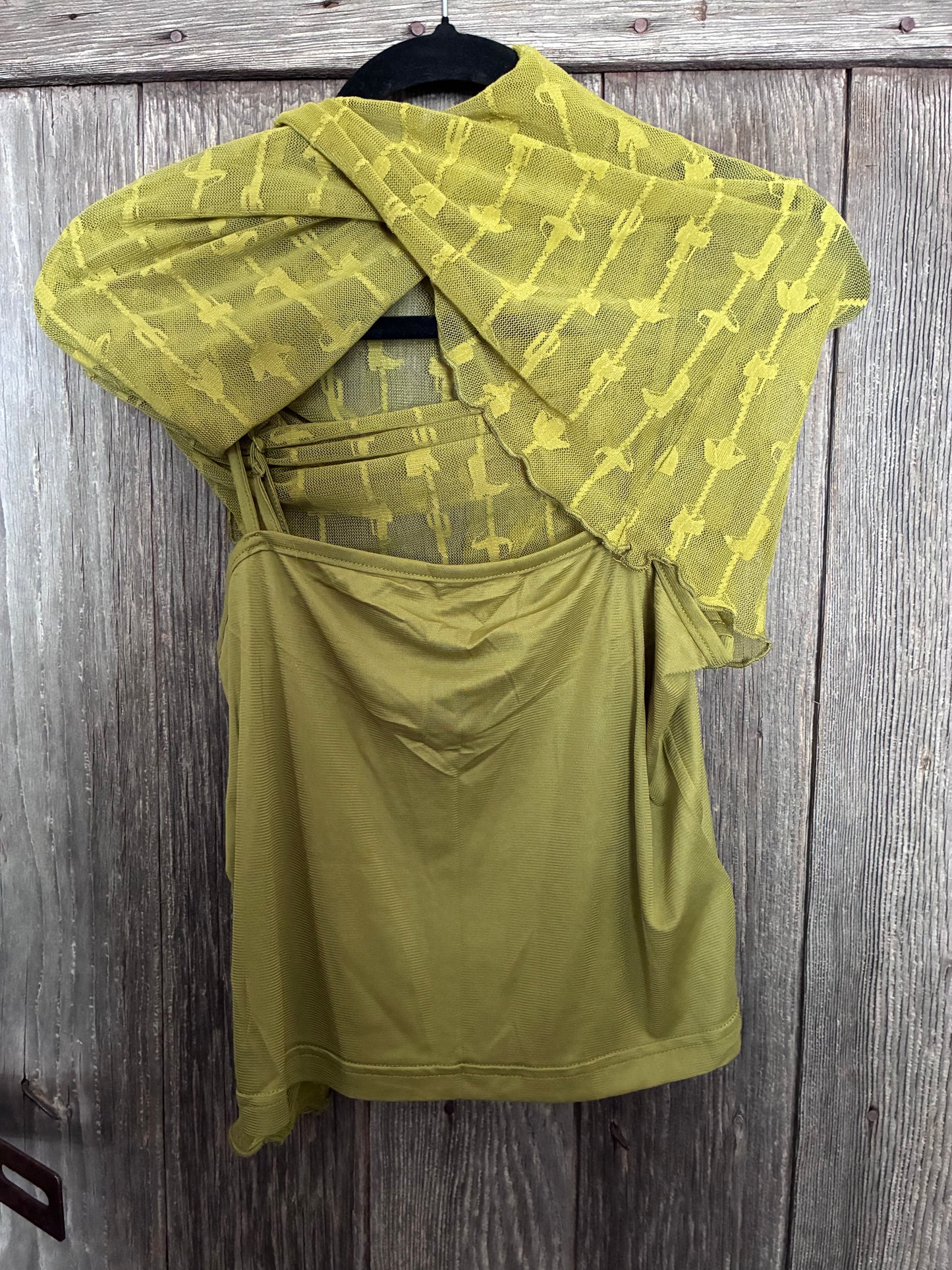 Two 2 Fly Olive Mesh Top & Cami Set -