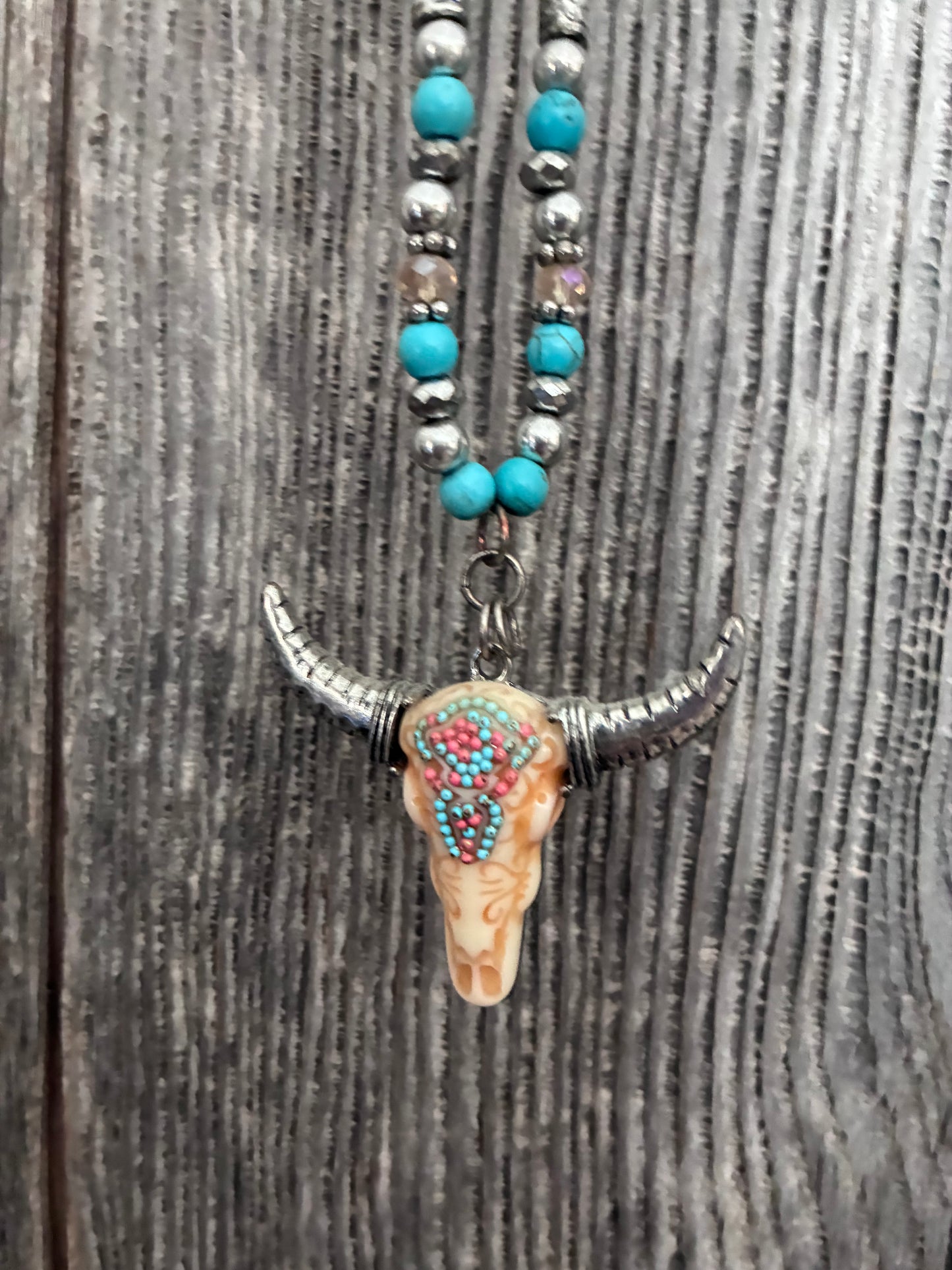 Neon Boho & Skull Necklace Set