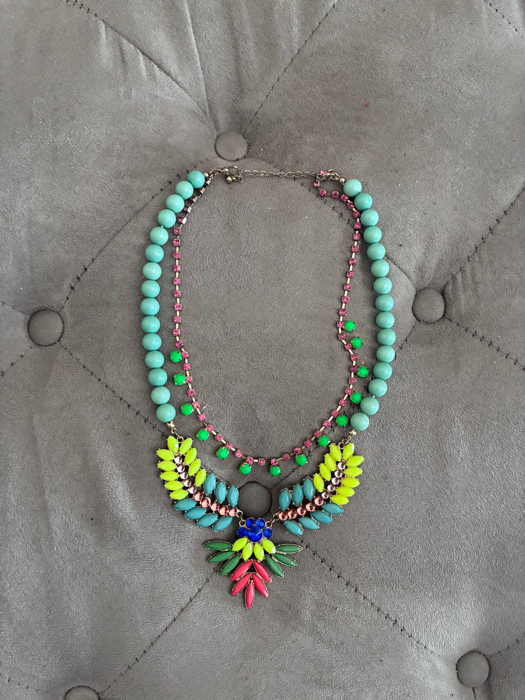 Neon Boho & Skull Necklace Set