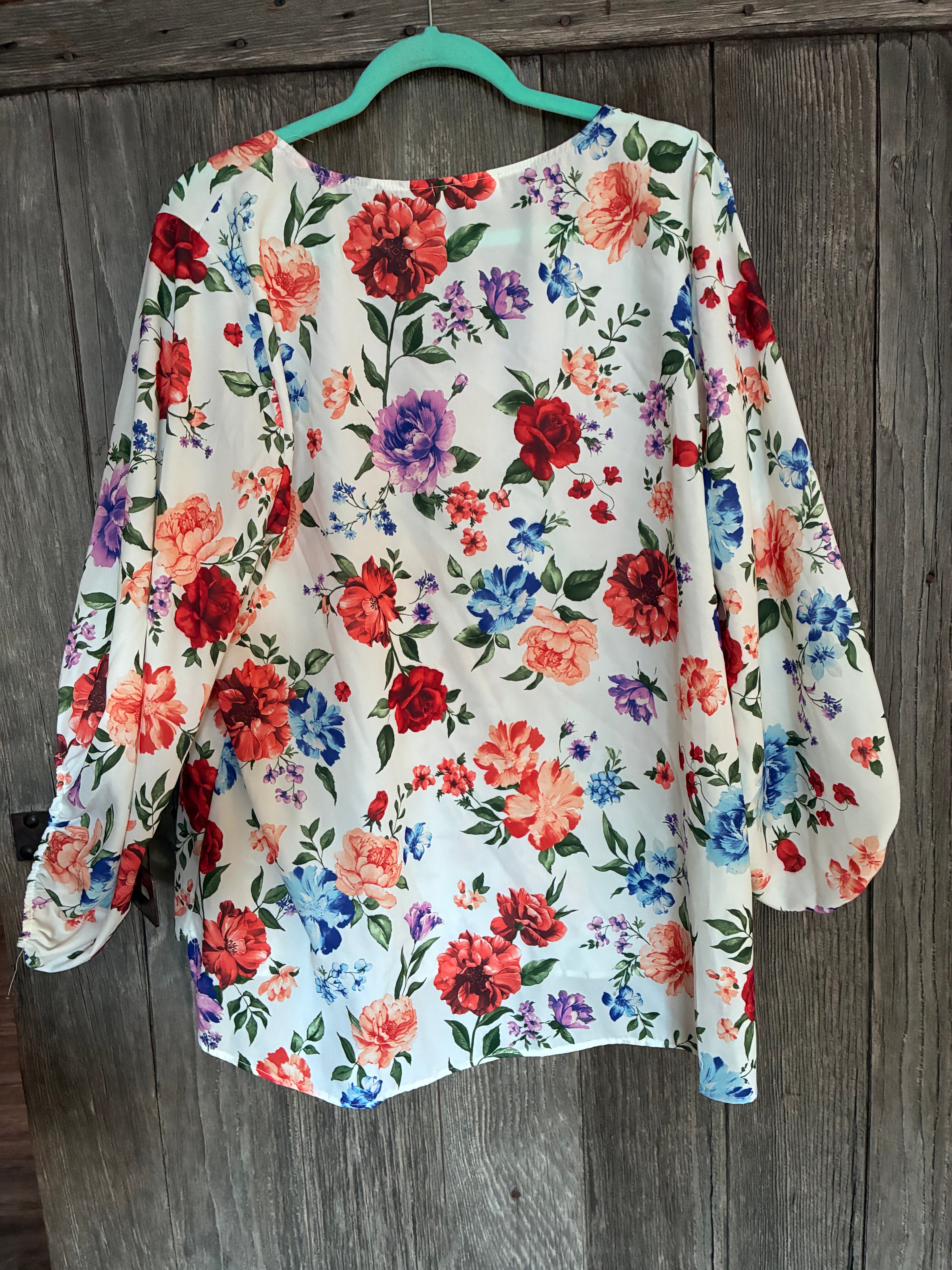 First Love by Lovelyn Floral Blouse-Size 3X