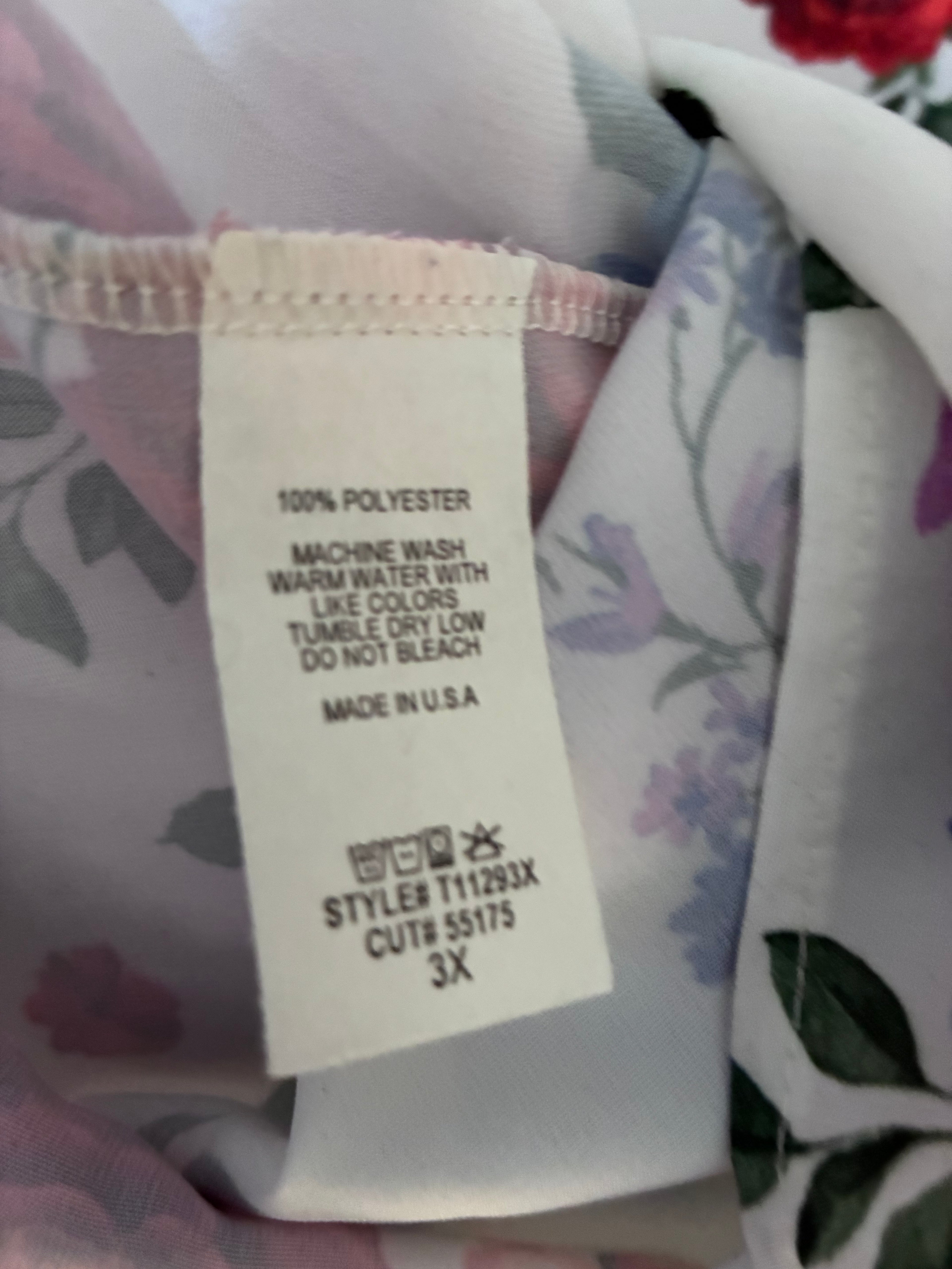 First Love by Lovelyn Floral Blouse-Size 3X