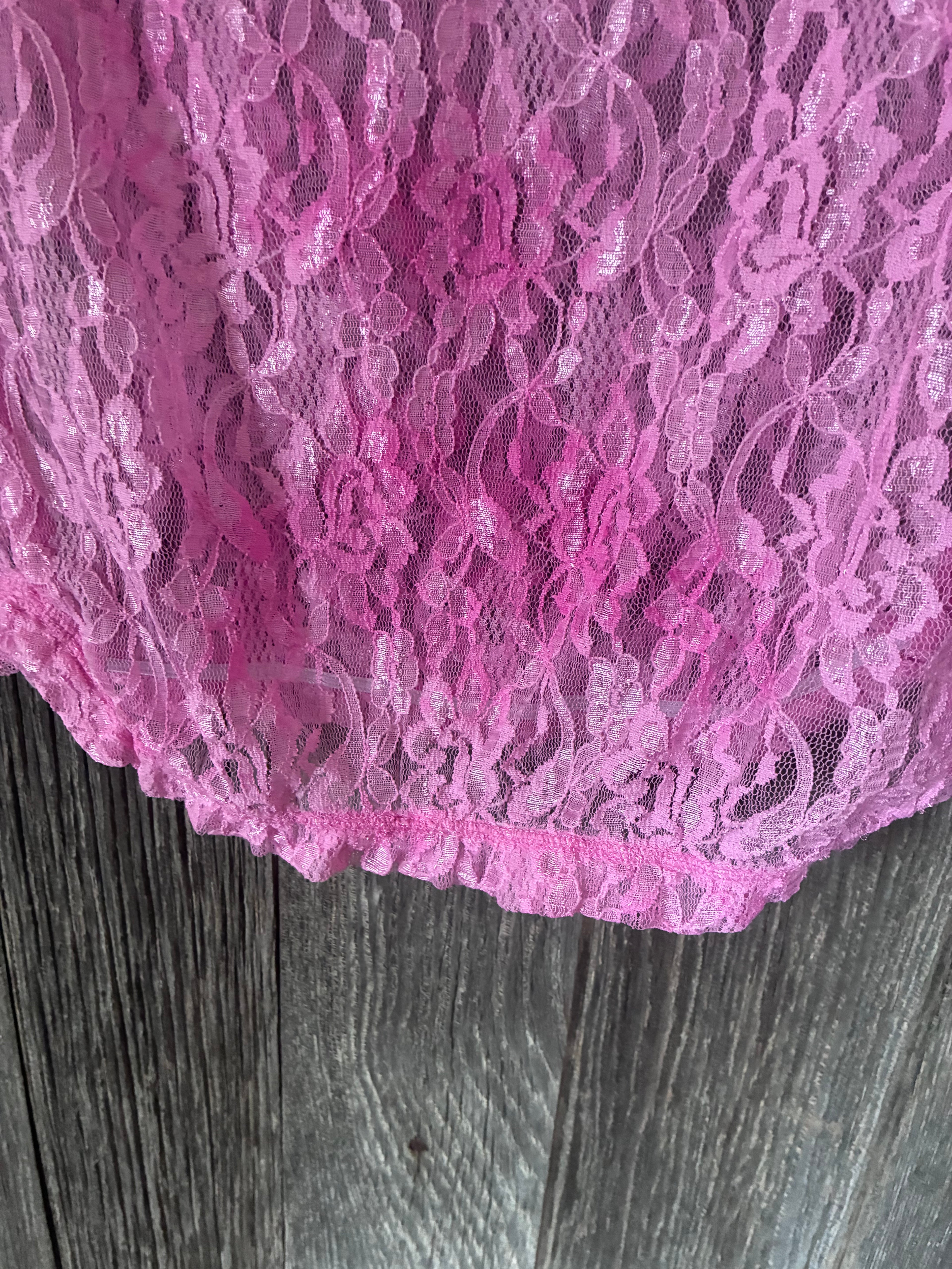 Rock 47 Pink Lace Long Sleeve Top – Size L