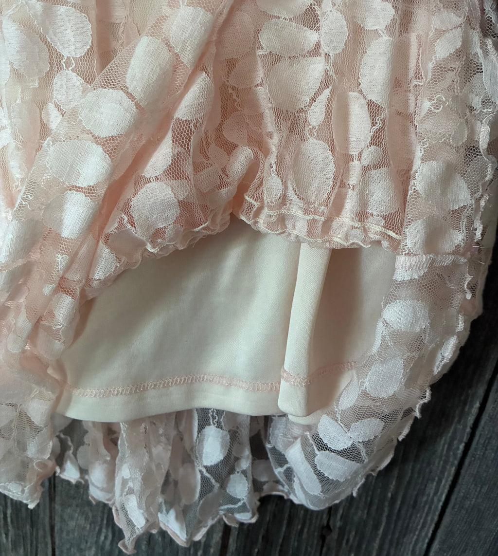 NY Collection Blush Pink Lace Top – Size L
