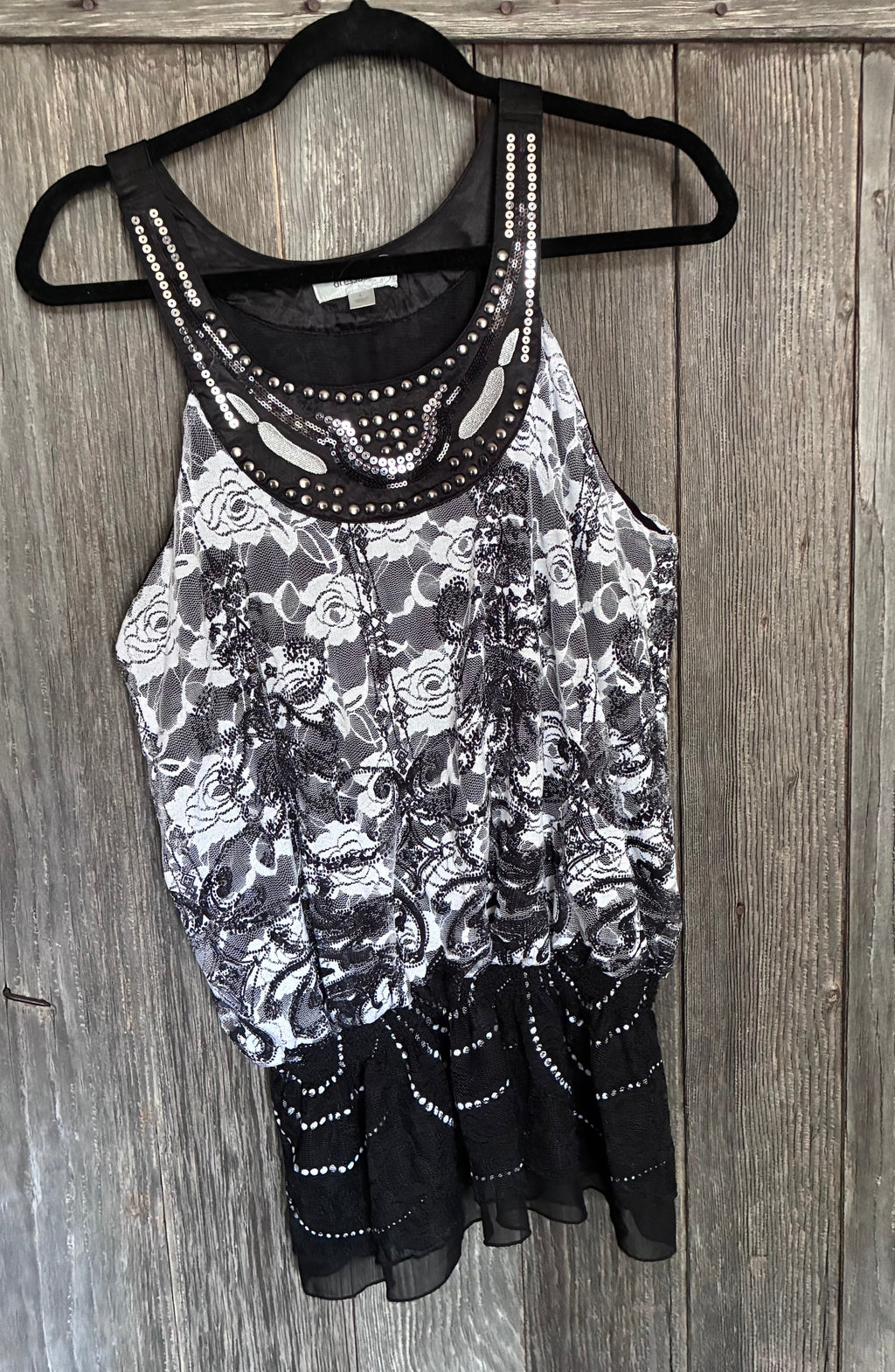 Dressbarn Sequin Lace Tank Top – Size Large
