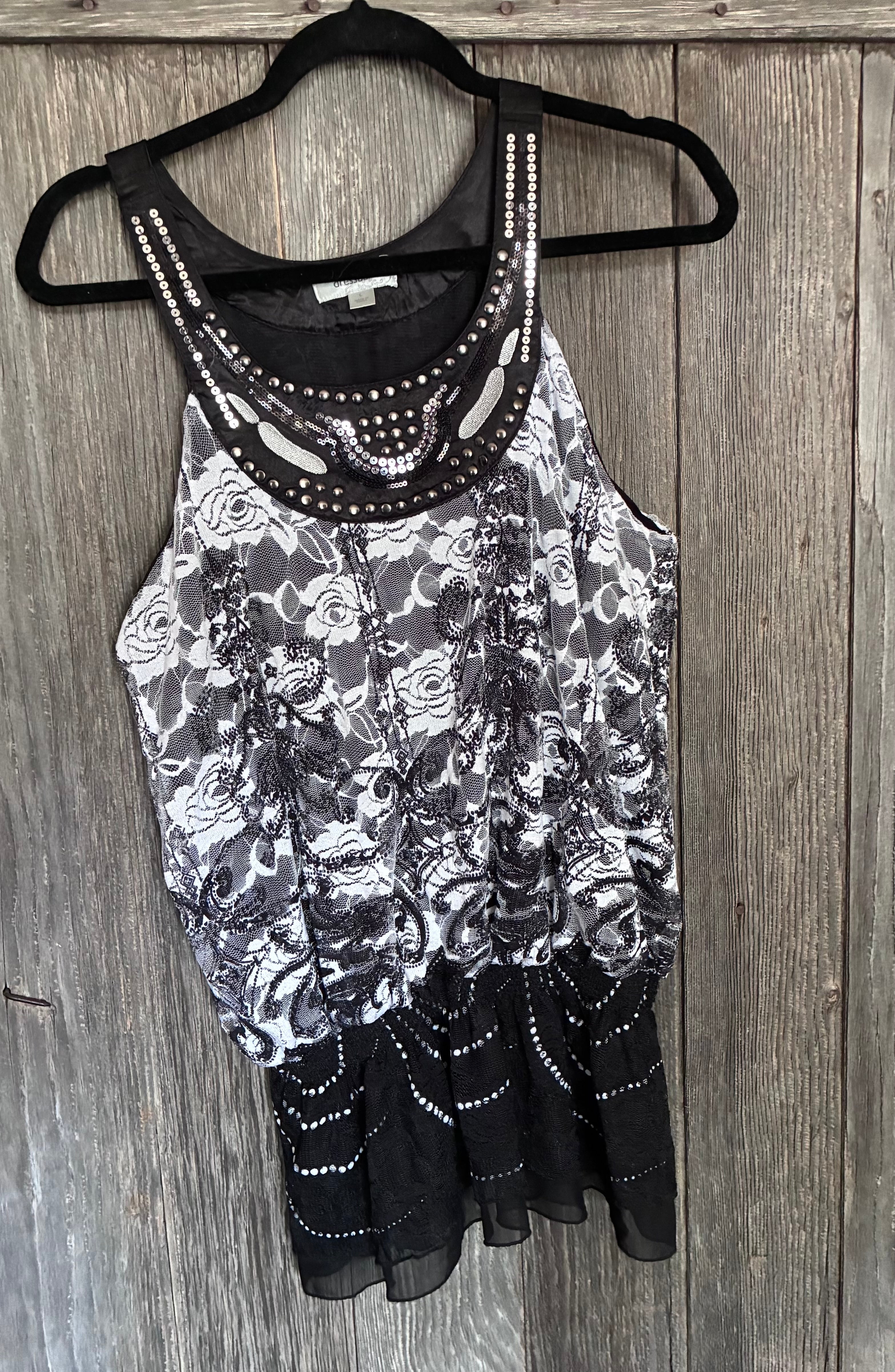 Dressbarn Sequin Lace Tank Top – Size Large