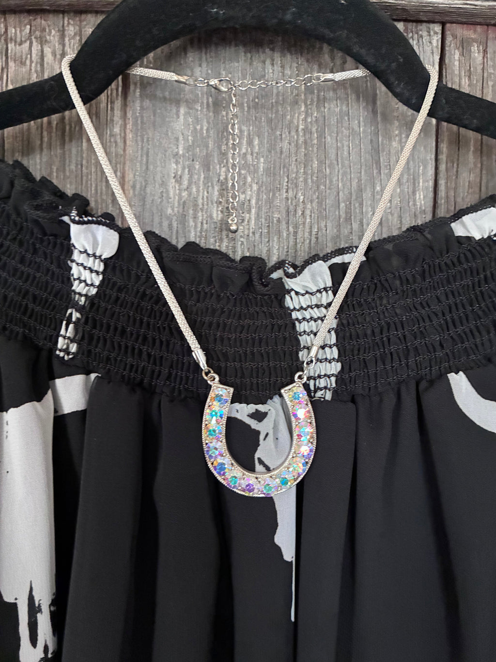 Lucky Horseshoe Crystal Necklace