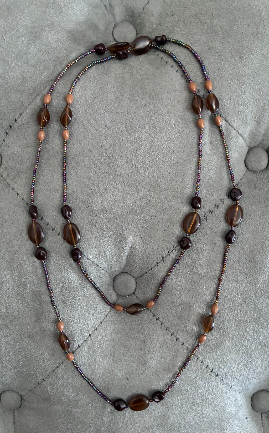 Boho Necklace Set – Beaded Strand & Serape Pendant