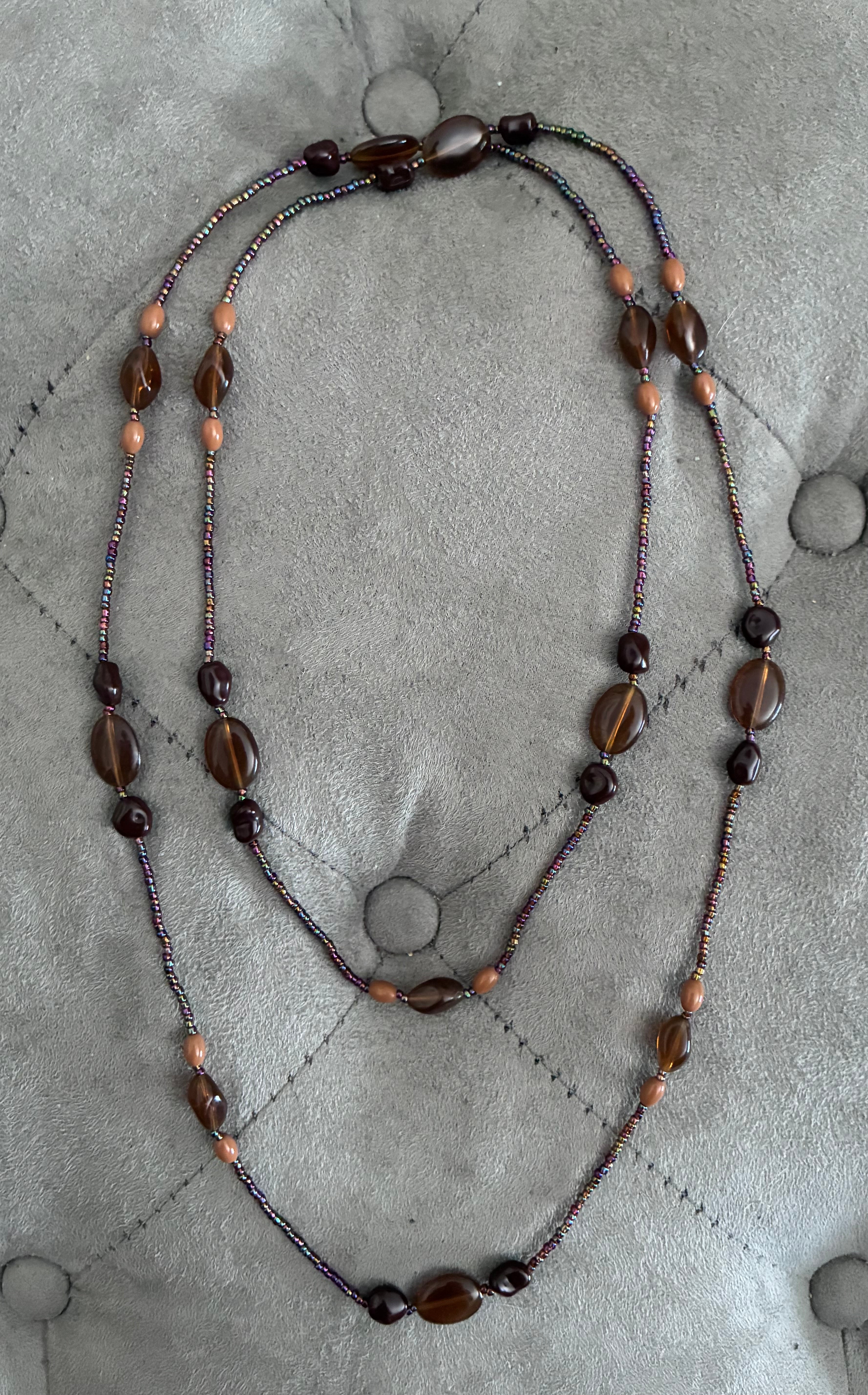 Boho Necklace Set – Beaded Strand & Serape Pendant