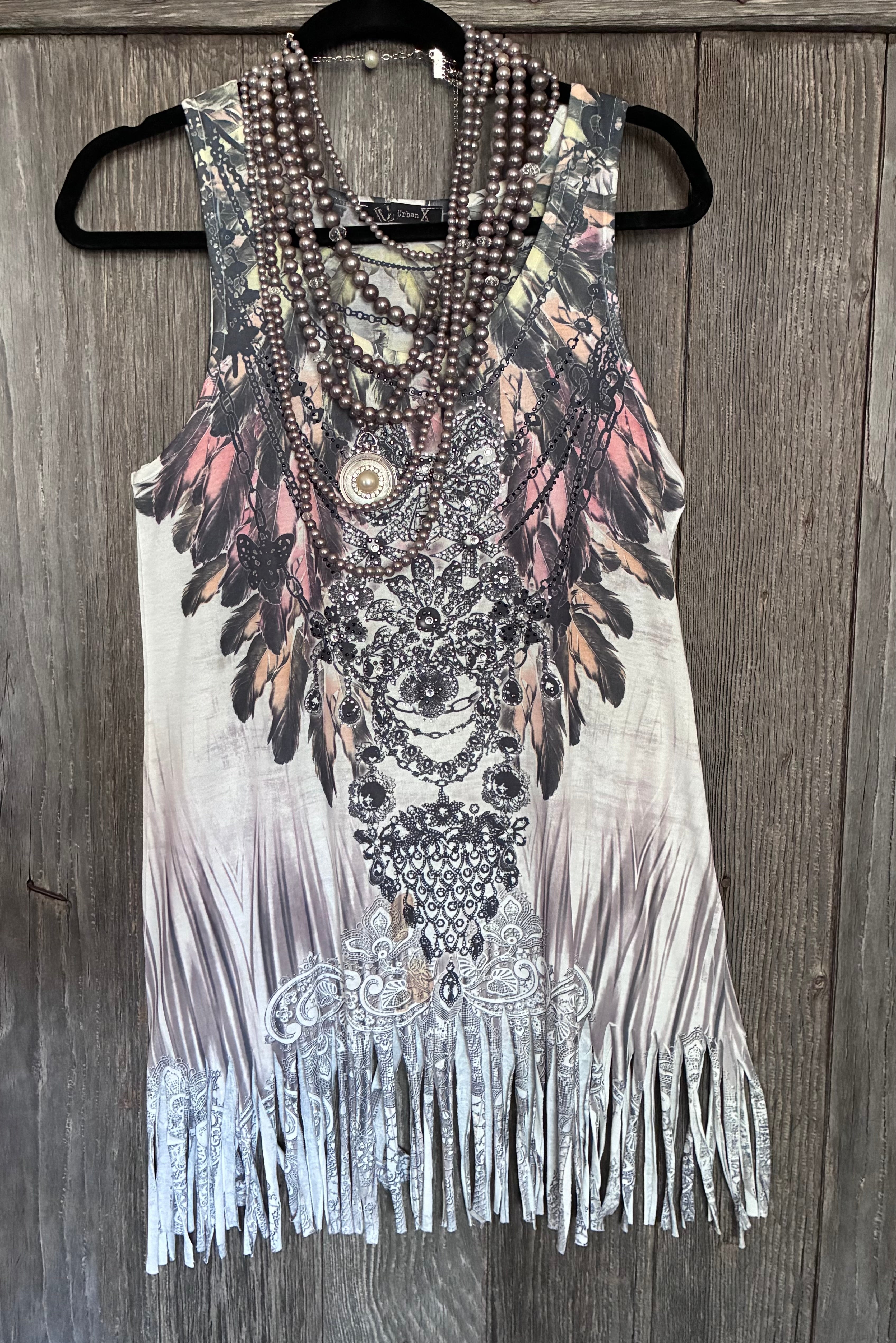 Urban X Boho Fringe Tank Top – Size Large