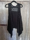 Rock & Roll Cowgirl Sequin Lace Vest – L