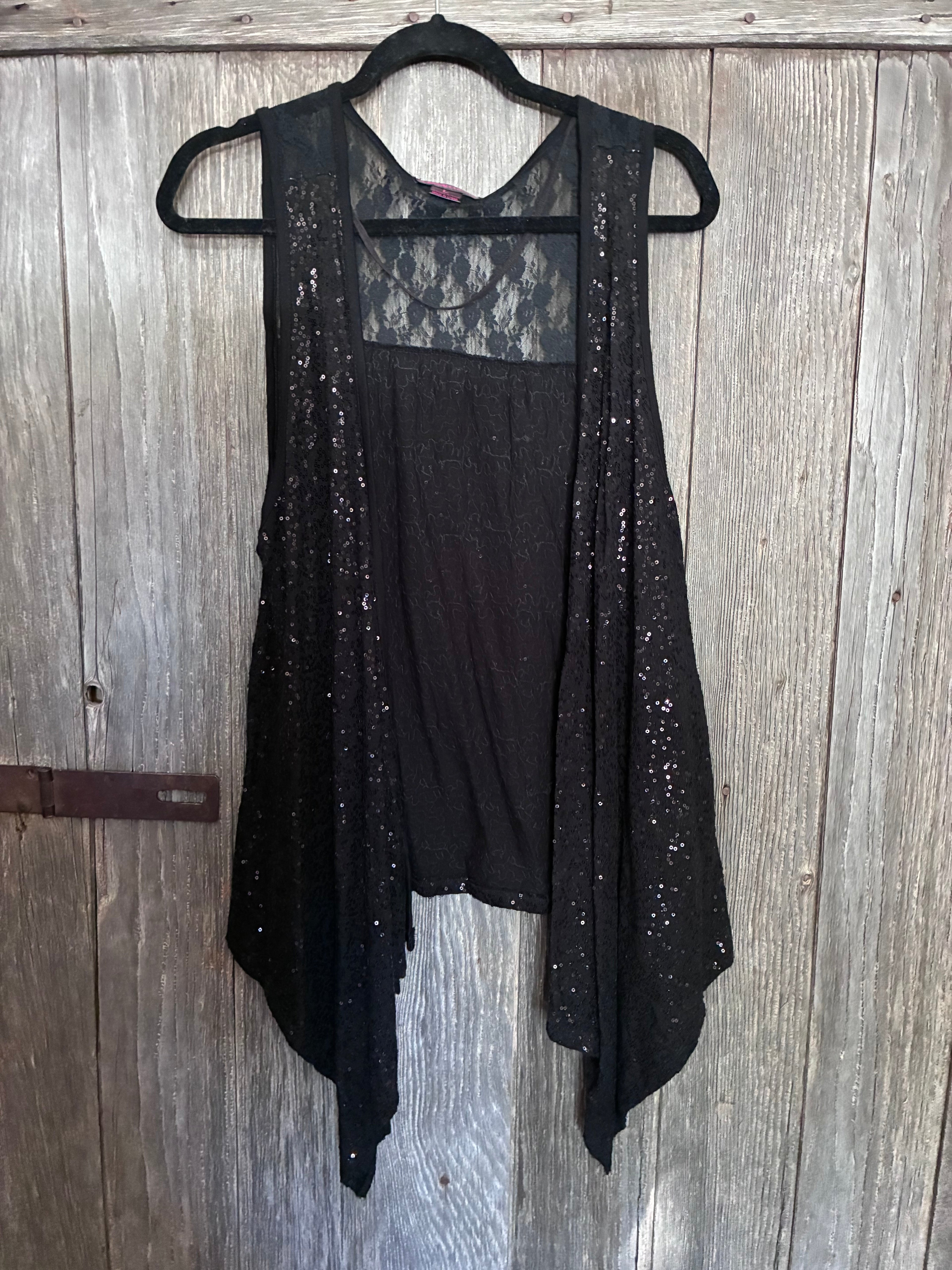 Rock & Roll Cowgirl Sequin Lace Vest – L
