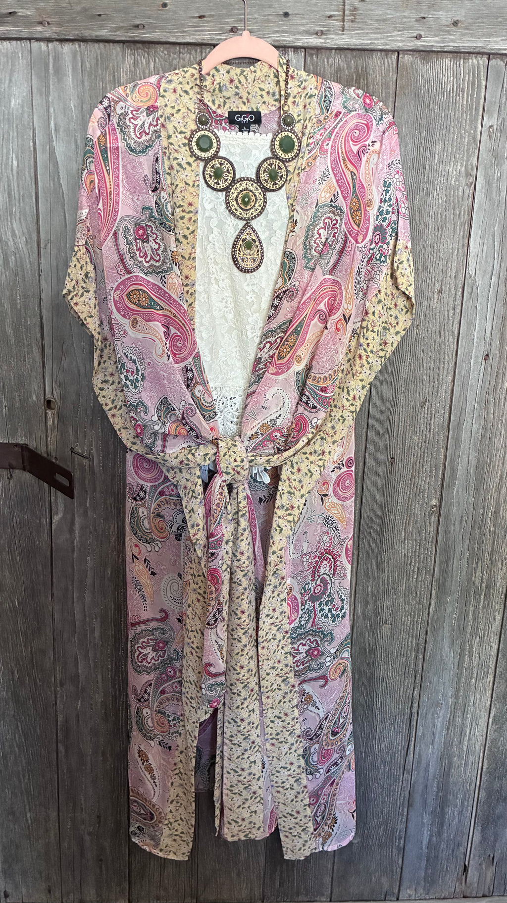 GiGio USA Boho Paisley Kimono Duster-Size L