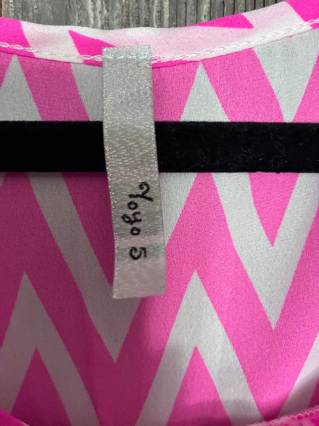 Pink Chevron 3/4 Sleeve Blouse – L